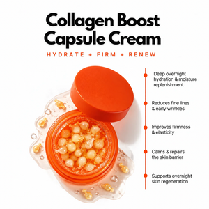 Orange Skincare Collagen Boost Capsule Cream benefits for hydration, skin firmness and renewal